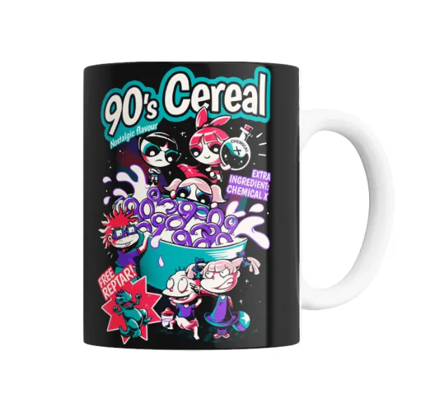 Taza de Cerámica 90's Cereal Chicas Superpoderosas y Rugrats