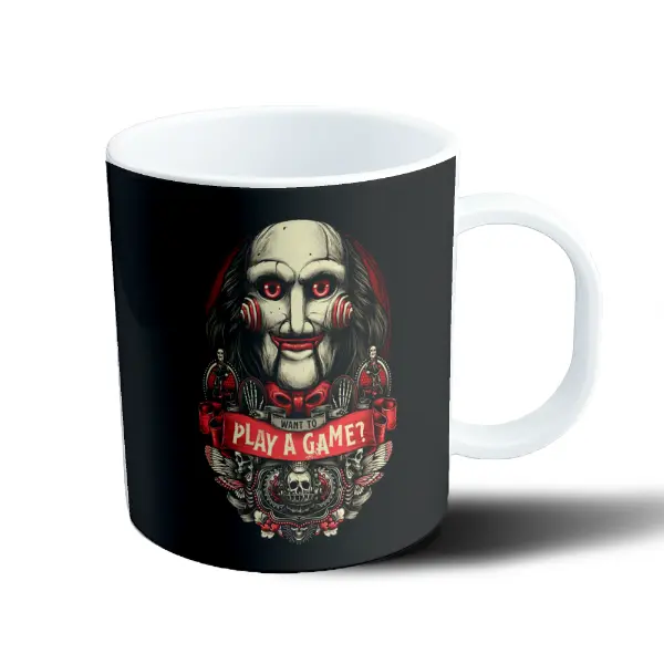 Taza de Plástico Juego del Miedo Jigsaw Want to Play a Game