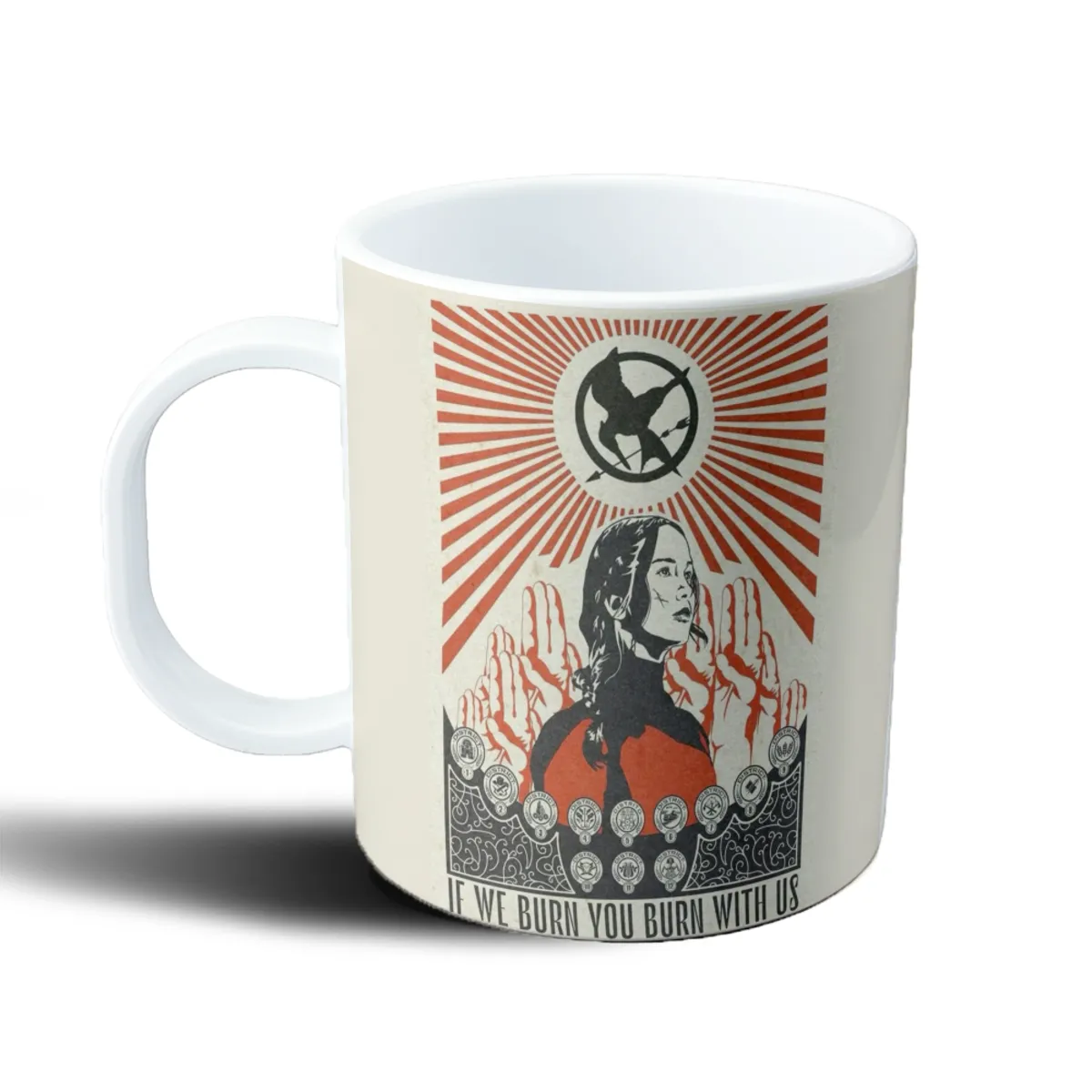 Taza de Plástico Juegos del Hambre Katniss Sinsajo Si nos quemáis - vista 2