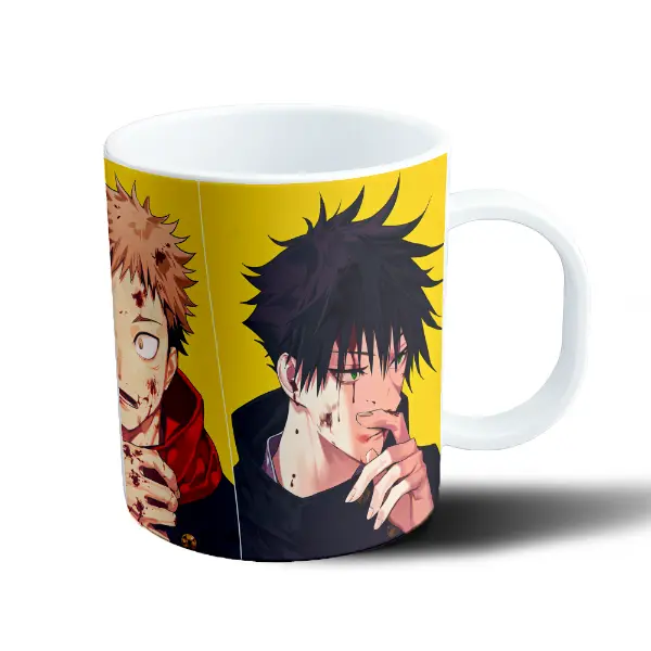 Taza de Plástico Jujutsu Kaisen Yuji Itadori Fondo Amarillo