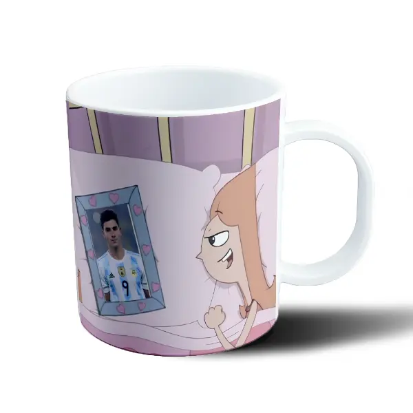 Taza de Plástico Julián Álvarez Foto en Cuadro con Corazones