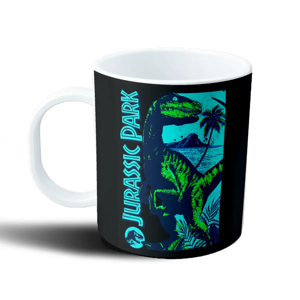 Taza de Plástico Jurassic Park Velociraptor Selva y Playa - vista 2