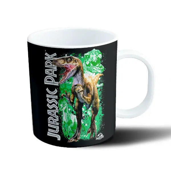 Taza de Plástico Jurassic Park Velociraptors y T-Rex
