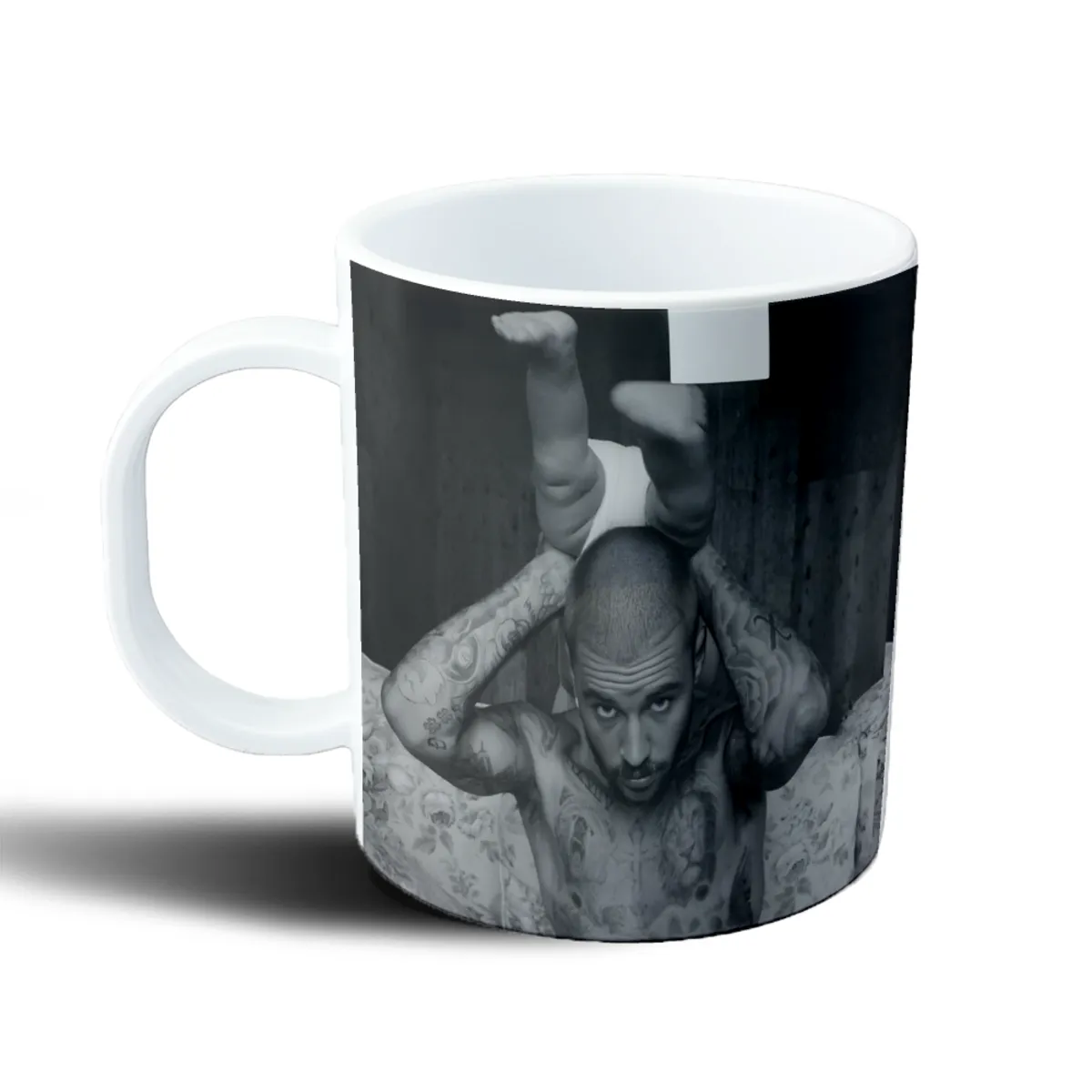Taza de Plástico Justin Bieber Tatuajes Blanco y Negro - vista 2