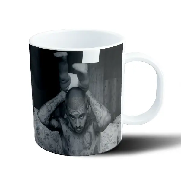 Taza de Plástico Justin Bieber Tatuajes Blanco y Negro
