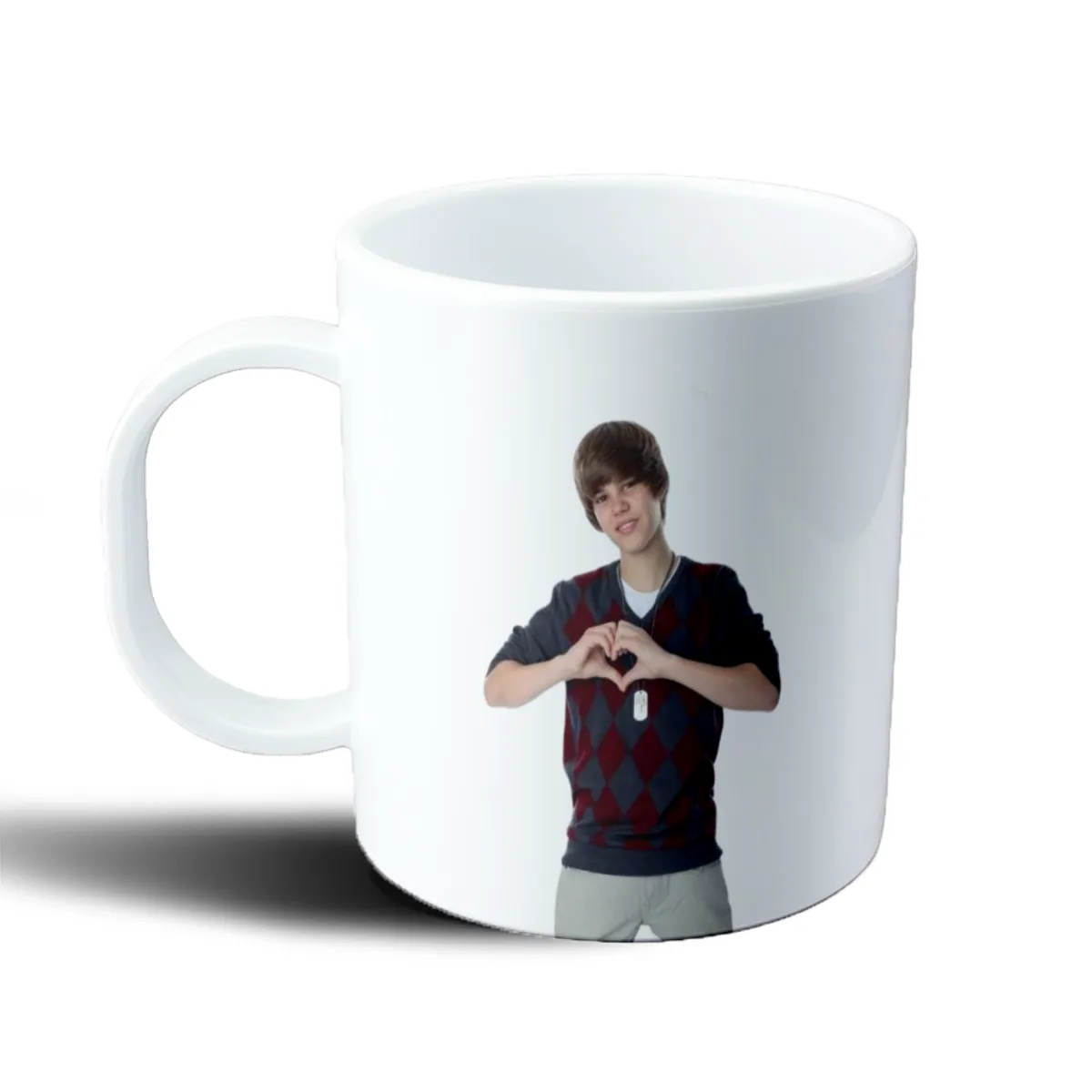 Taza de Plástico Justin Bieber Corazón con las Manos - vista 2