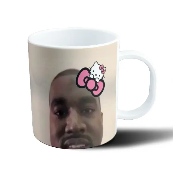 Taza de Plástico Kanye West Meme Hello Kitty
