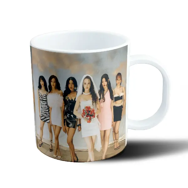 Taza de Plástico Katseye Grupo Foto Vestido Novia