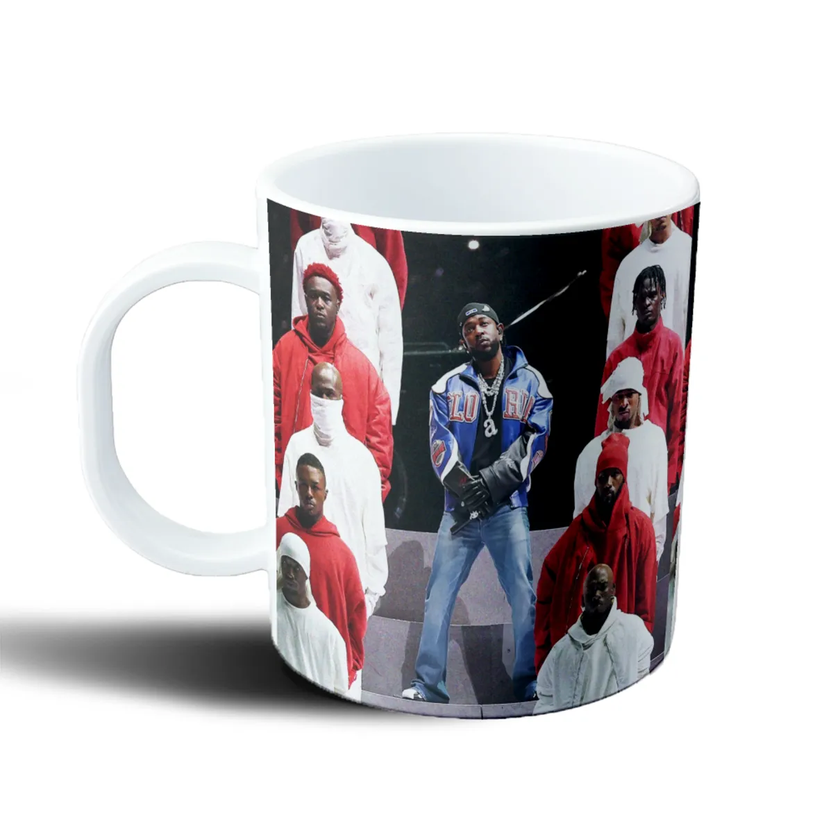 Taza de Plástico Kendrick Lamar Fotos Collage Rojo y Blanco - vista 2