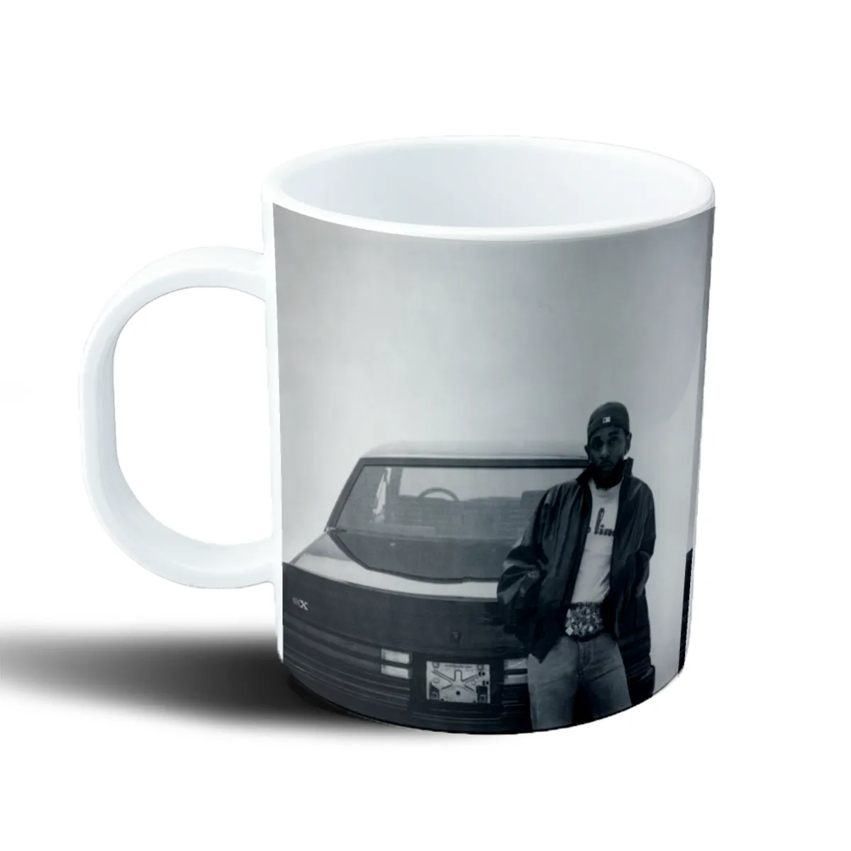 Taza de Plástico Kendrick Lamar Auto Blanco y Negro - vista 2