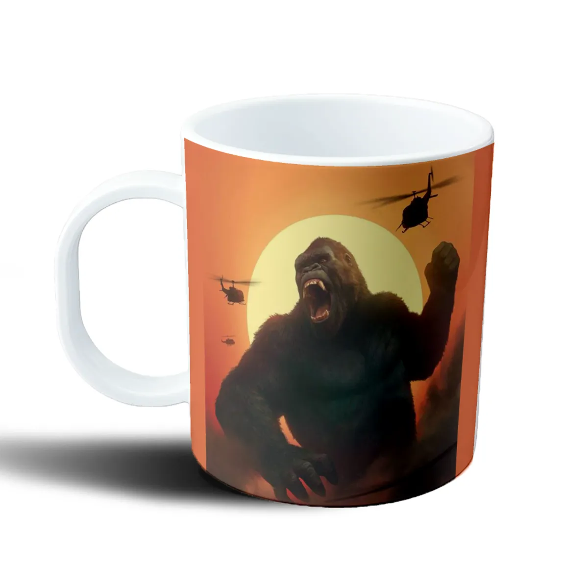 Taza de Plástico King Kong Gorila Rugiendo al Atardecer - vista 2