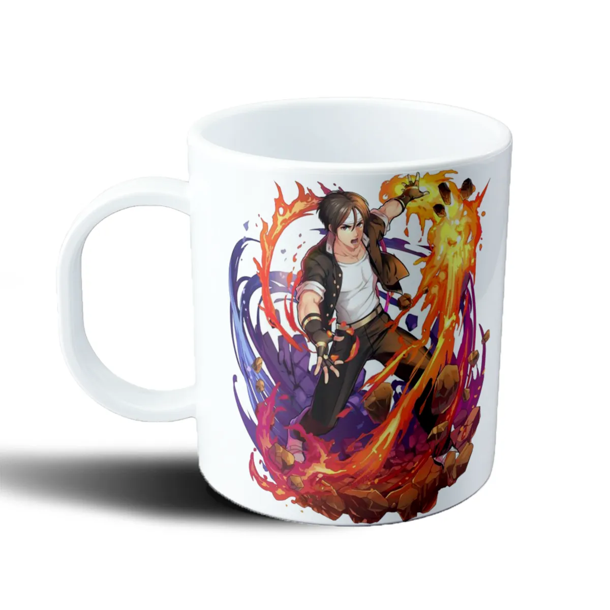 Taza de Plástico King of Fighters Kyo Kusanagi en Llamas - vista 2