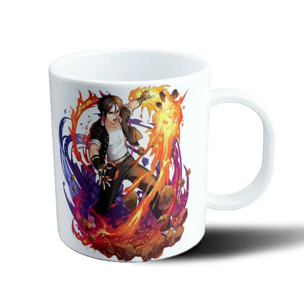 Taza de Plástico King of Fighters Kyo Kusanagi en Llamas