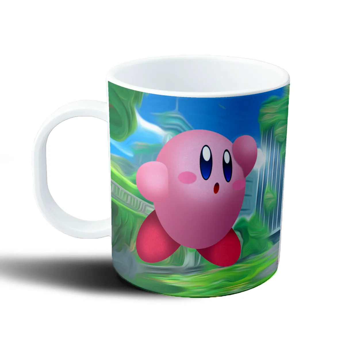 Taza de Plástico Kirby Sorprendido Paisaje Verde - vista 2