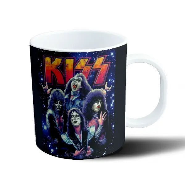 Taza de Plástico Kiss Banda Rock Galaxia