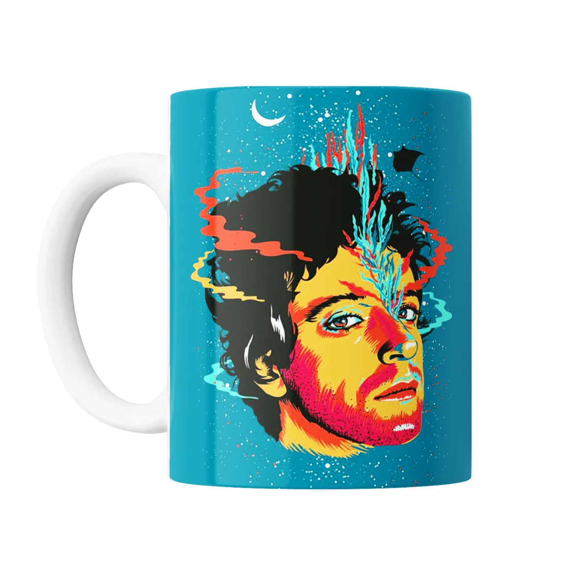 Taza de Cerámica Gustavo Cerati Ilustración Colorida - vista 2
