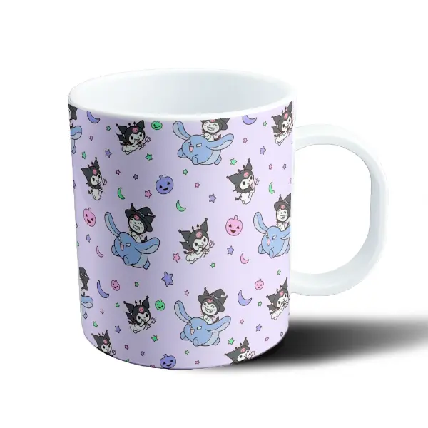 Taza de Plástico Kuromi Halloween Patrón Pastel