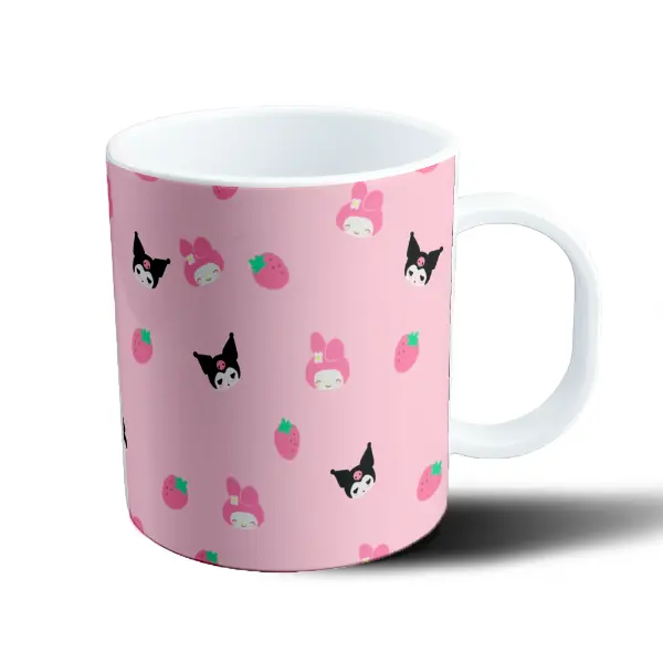 Taza de Plástico Kuromi y My Melody Fresas