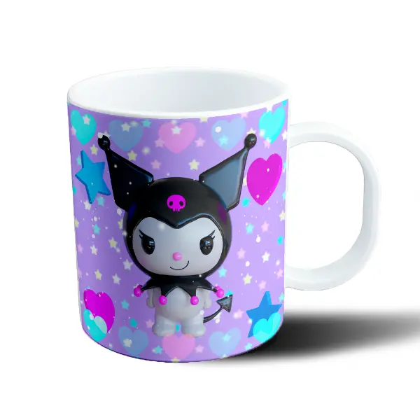 Taza de Plástico Kuromi Sanrio Estilo Kawaii Morado