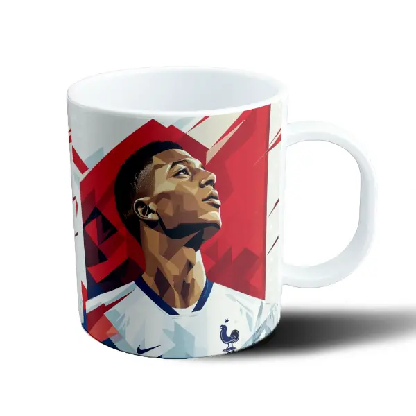 Taza de Plástico Kylian Mbappé Selección Francia Ilustración