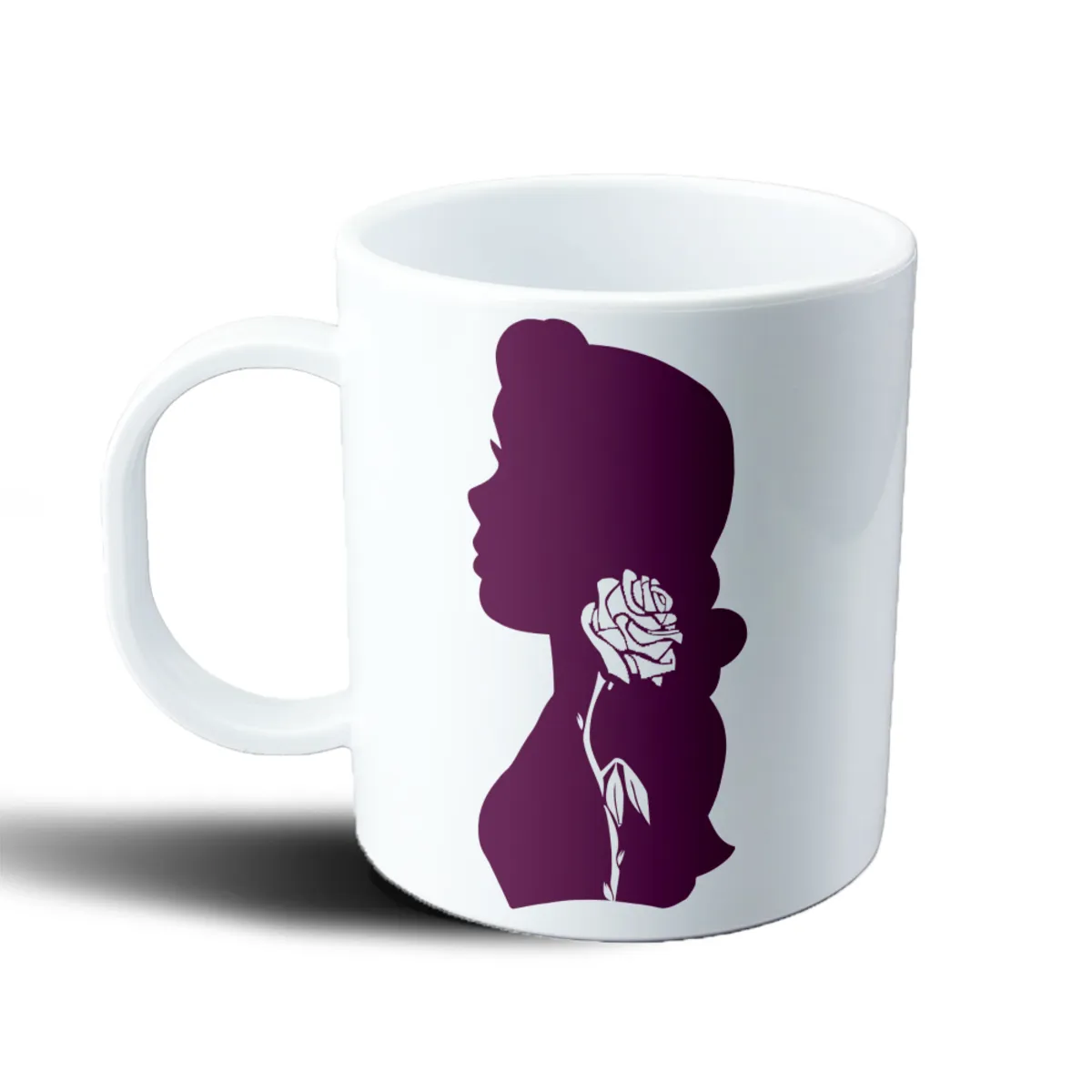 Taza de Plástico La Bella y La Bestia Silueta Bella con Rosa - vista 2