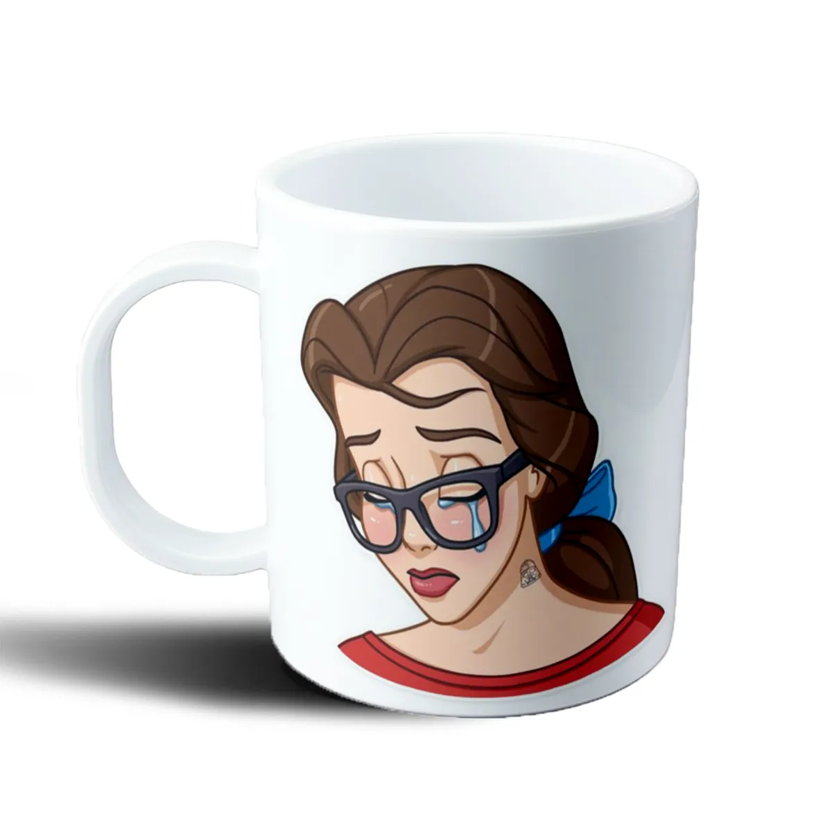 Taza de Plástico La Bella y La Bestia Bella Llorando con Lentes - vista 2