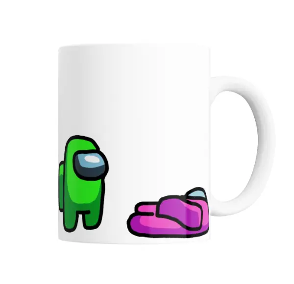 Taza de Cerámica Among Us Personajes Verde y Morado