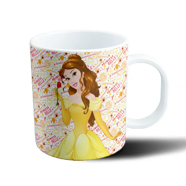 Taza de Plástico La Bella y La Bestia Princesa Bella con Rosa
