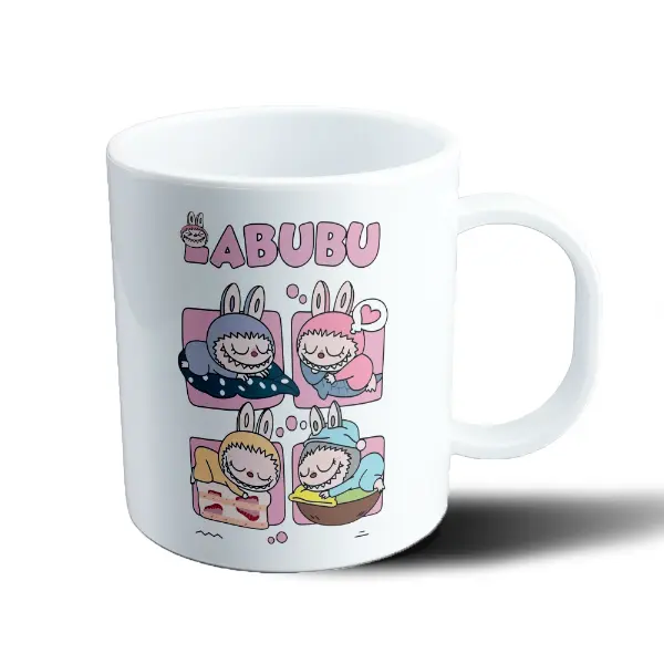 Taza de Plástico Labubu Durmiendo en Cuatro Escenas