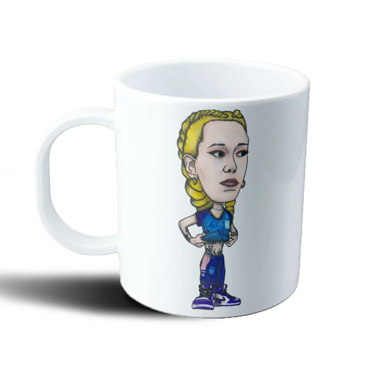 Taza de Plástico La Joaqui Caricatura con Camiseta Argentina - vista 2