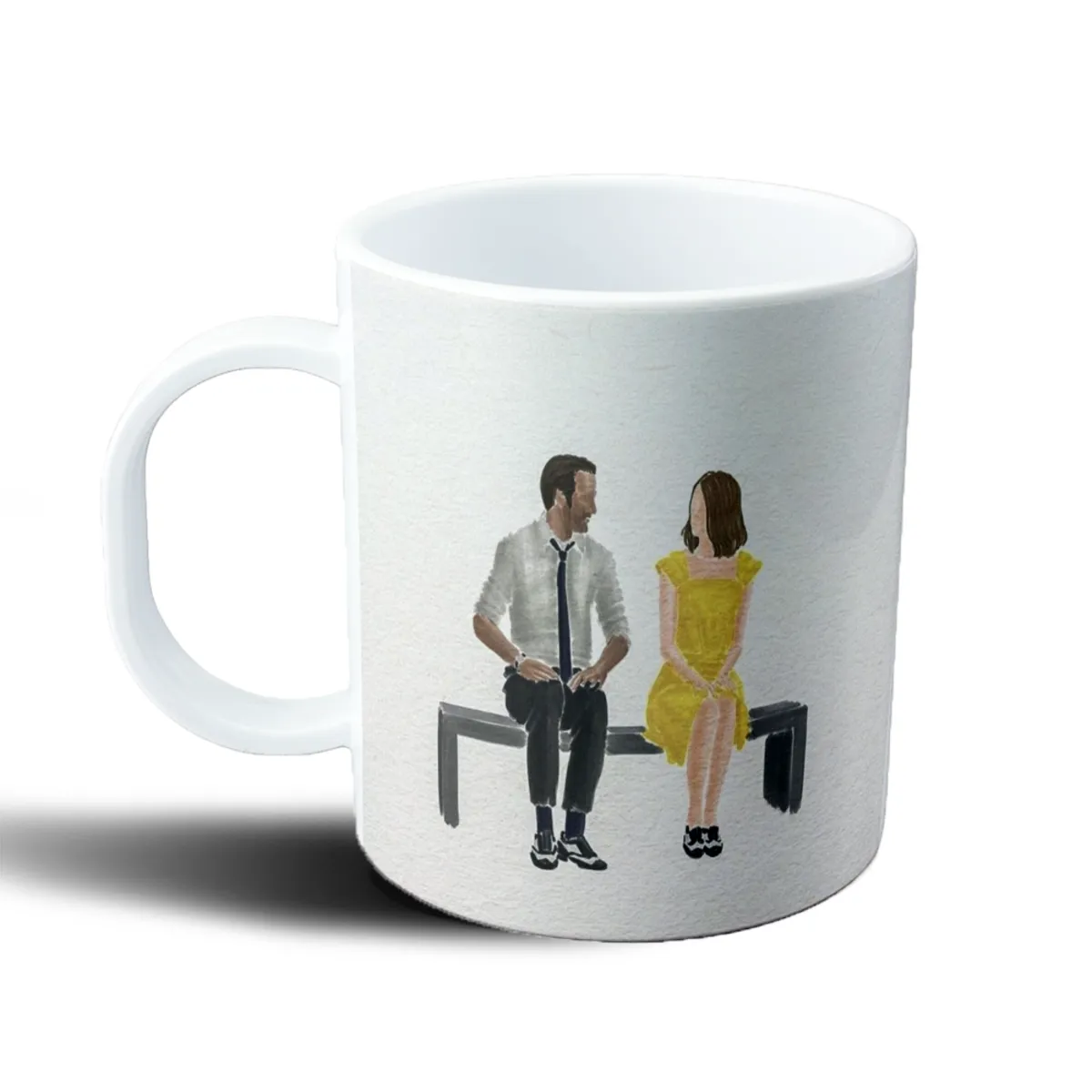 Taza de Plástico La La Land Ryan Gosling y Emma Stone en el banco - vista 2