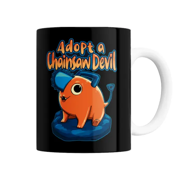 Taza de Cerámica Chainsaw Man Pochita Adopt a Chainsaw Devil
