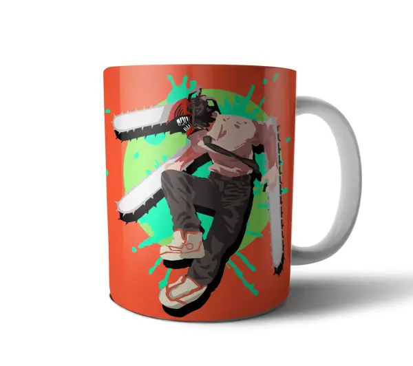 Taza de Cerámica Chainsaw Man Denji Motosierras