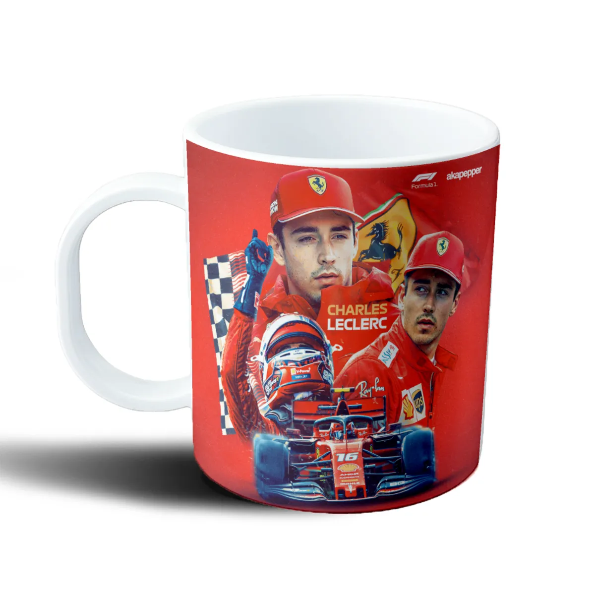 Taza de Plástico Charles Leclerc Ferrari F1 Número 16 - vista 2