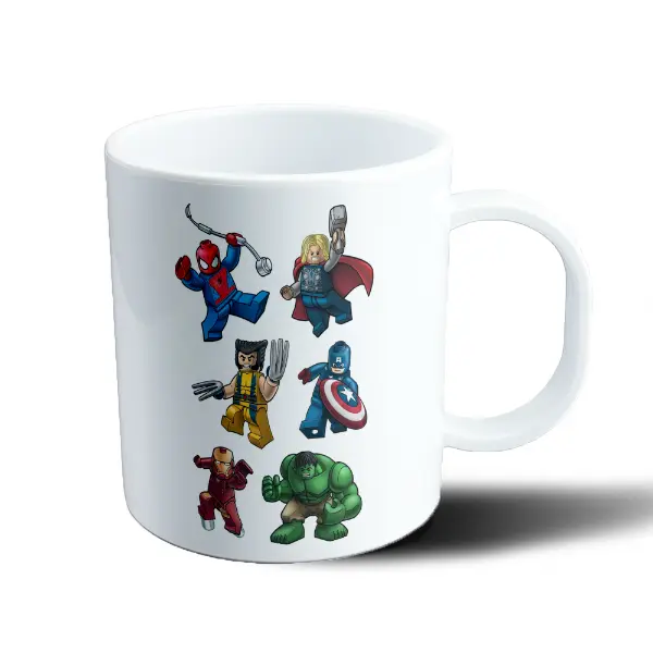 Taza de Plástico Vengadores Lego: Spider-Man, Thor, Hulk, Iron Man y más