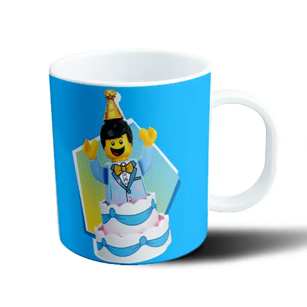 Taza de Plástico Lego Minifigura Cumpleaños Torta