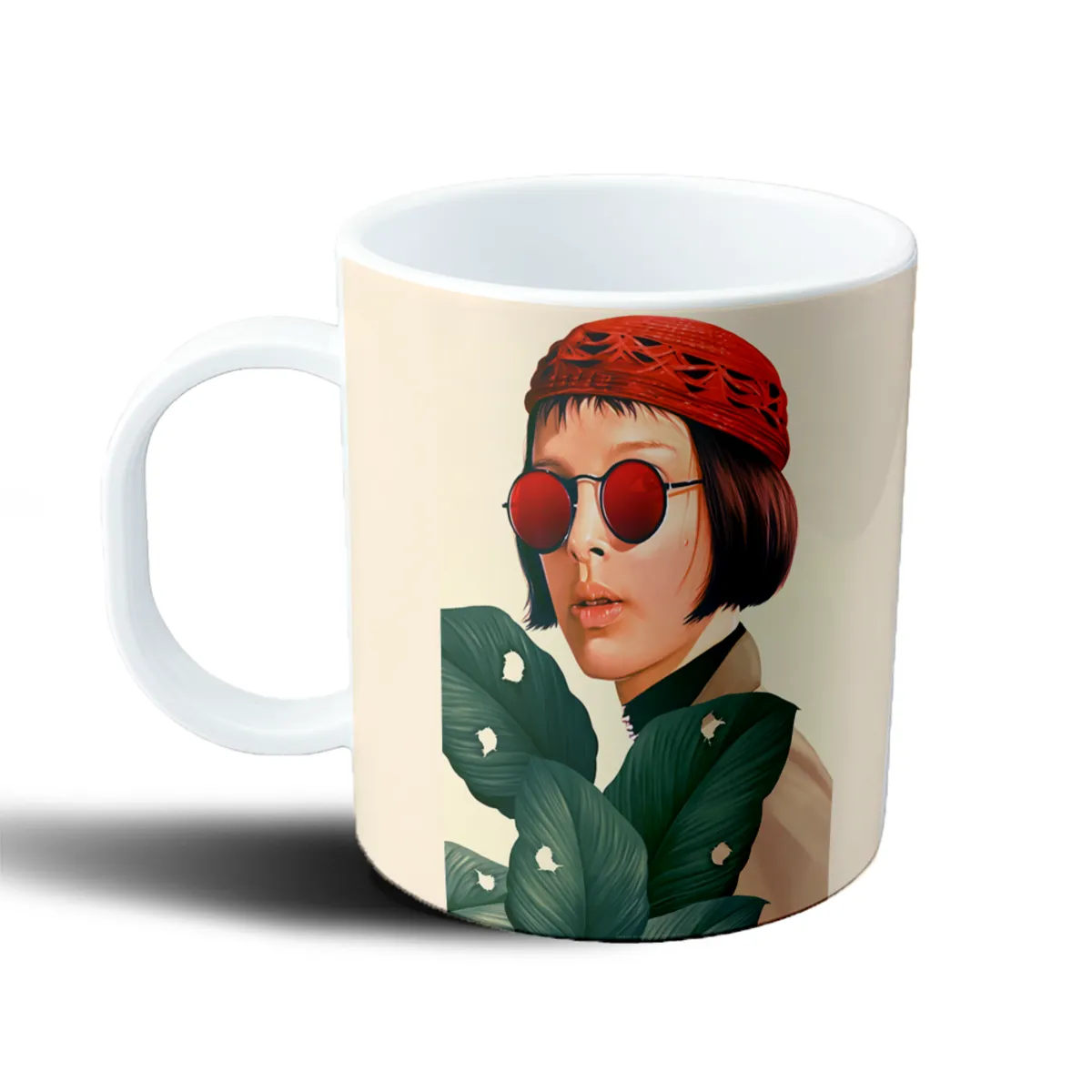 Taza de Plástico Leon Mathilda Gorro Rojo y Lentes Rojos - vista 2