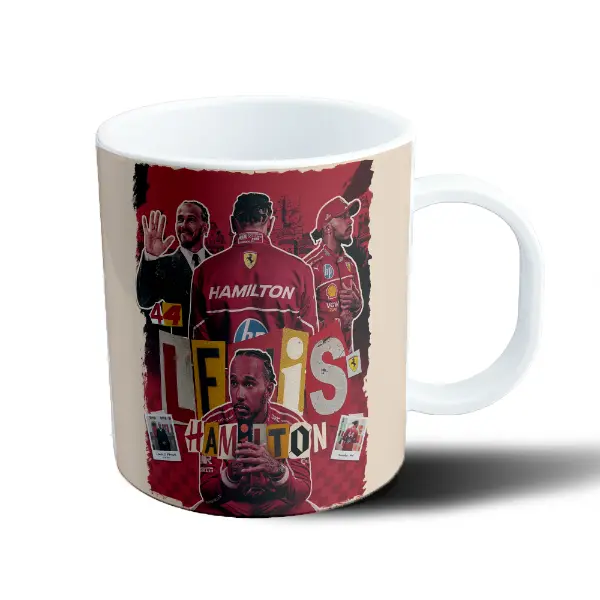 Taza de Plástico Lewis Hamilton Ferrari Collage