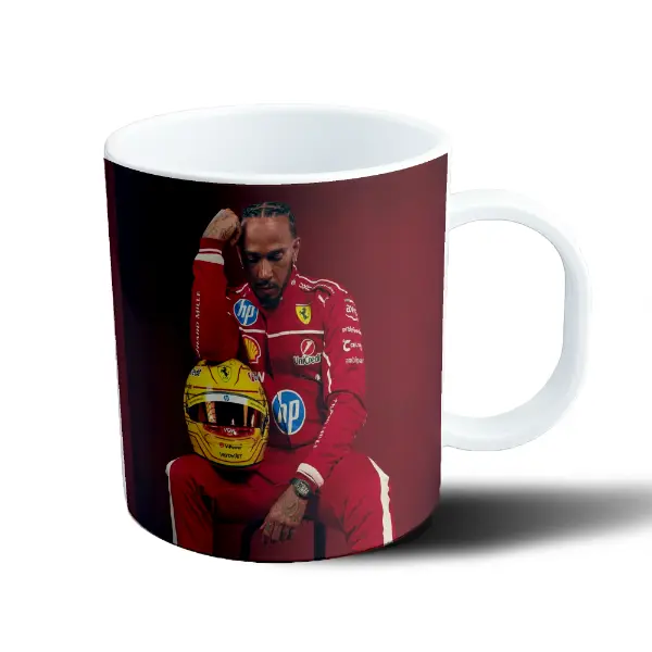 Taza de Plástico Lewis Hamilton Ferrari Casco Amarillo