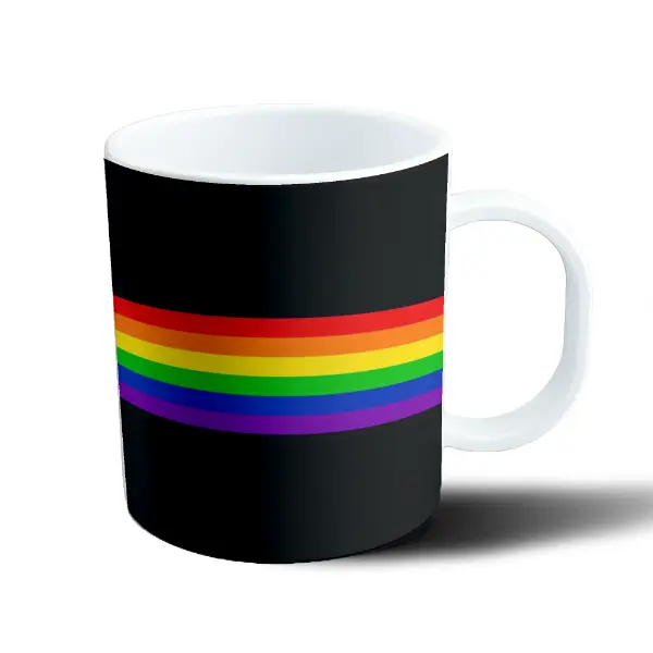 Taza de Plástico Bandera LGBT Arcoíris Franja