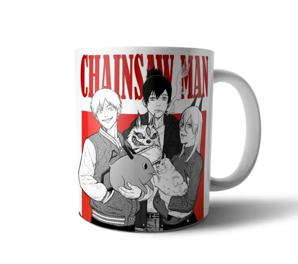 Taza de Cerámica Chainsaw Man Denji Pochita Power Aki