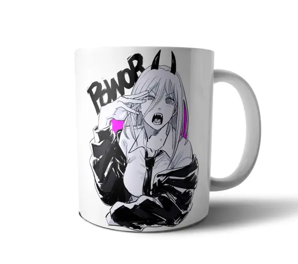 Taza de Cerámica Chainsaw Man Power Diseño Manga