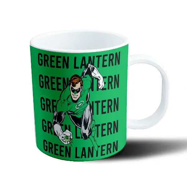 Taza de Plástico Linterna Verde Hal Jordan con Logo Repetido