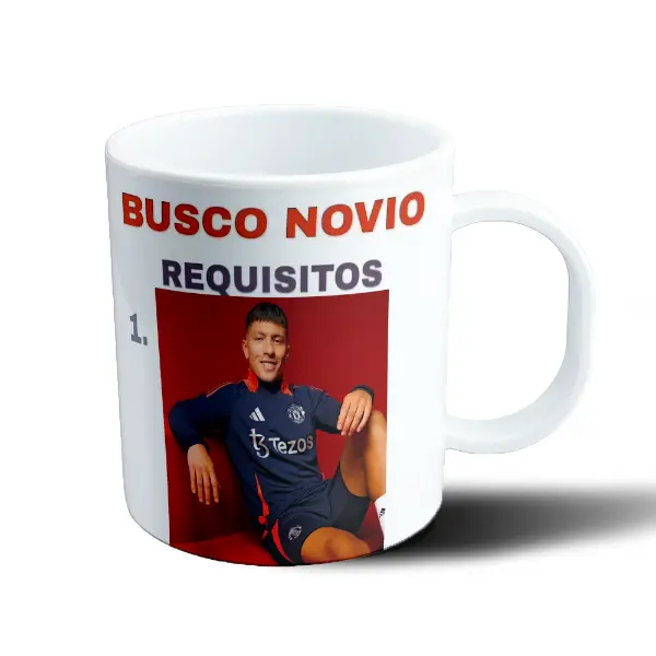 Taza de Plástico Lisandro Martínez Busco Novio Requisitos
