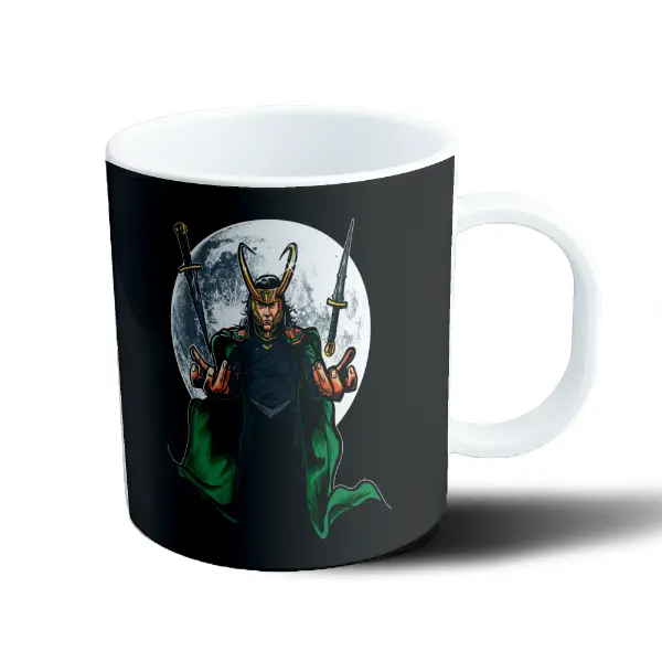 Taza de Plástico Loki Dios de la Travesura con Dagas y Luna
