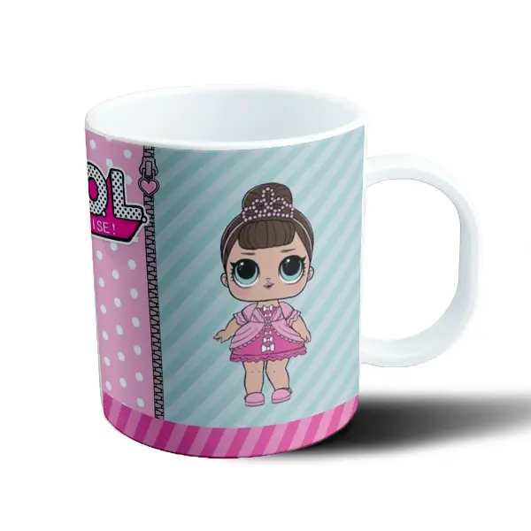 Taza de Plástico LOL Surprise Muñeca con Tiara y Vestido Rosa