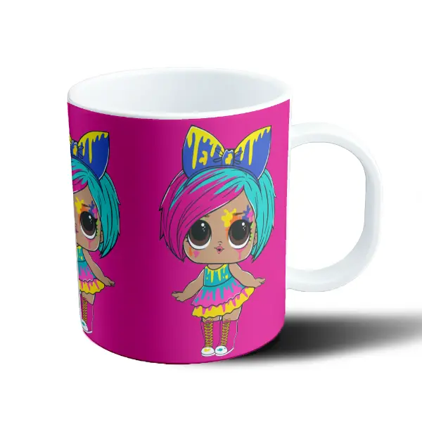 Taza de Plástico LOL Surprise Muñeca Pintura Salpicada