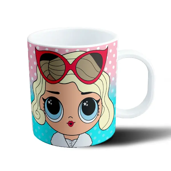 Taza de Plástico LOL Surprise Muñeca con Lentes Rojos