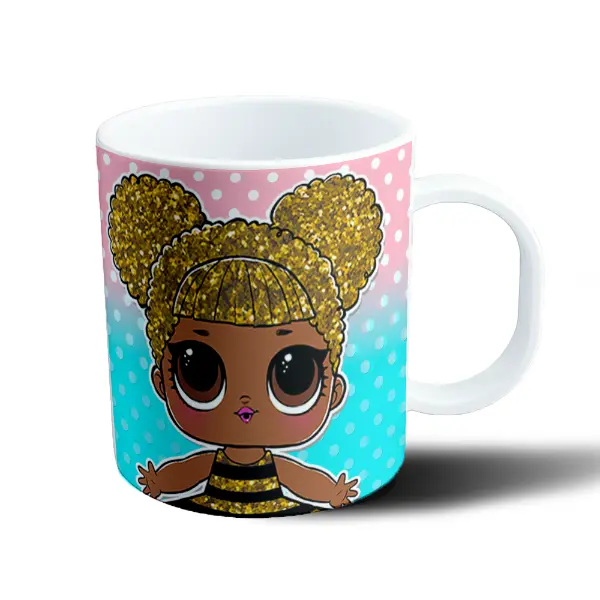 Taza de Plástico LOL Surprise Queen Bee Glitter Dorado