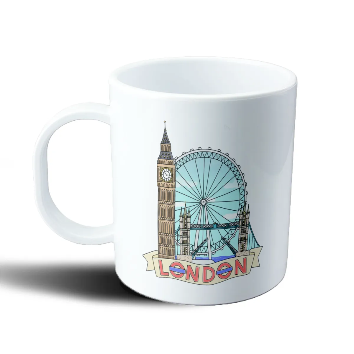 Taza de Plástico Londres Big Ben London Eye y Tower Bridge - vista 2